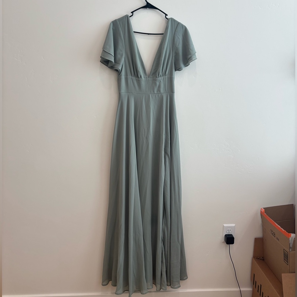 Lulu's Soft Green Maxi Dress